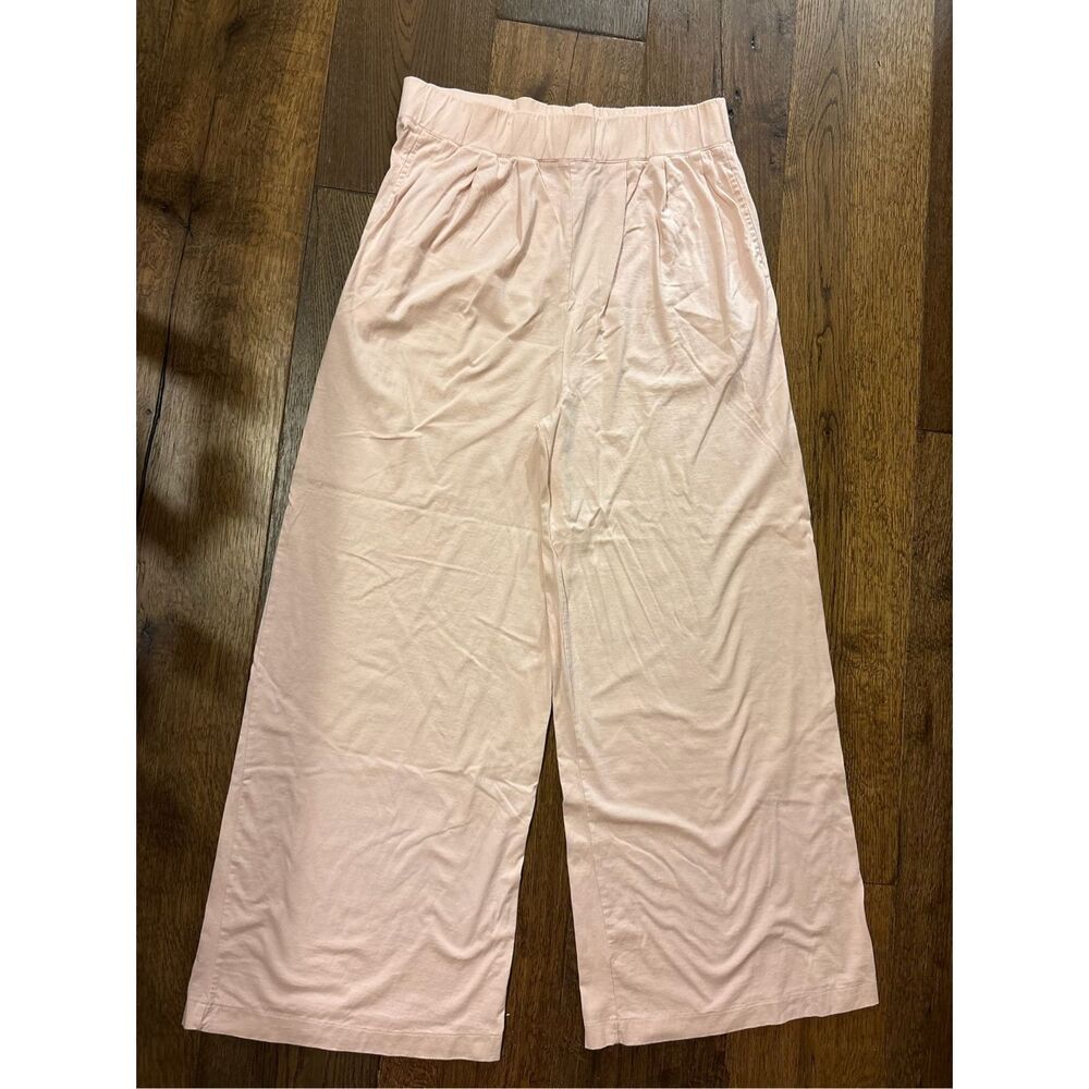 Banana Republic safari pale pink wide leg lounge cotton pull on pants L